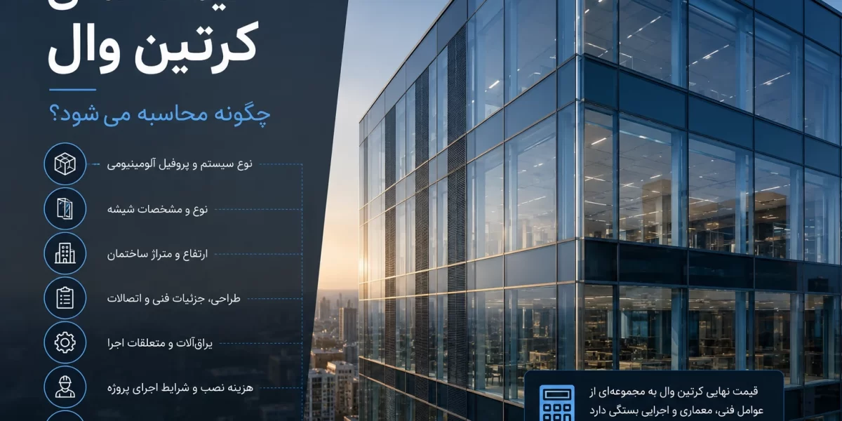قیمت نمای کرتین وال چگونه محاسبه می‌شود؟ بررسی عوامل مؤثر بر هزینه اجرا