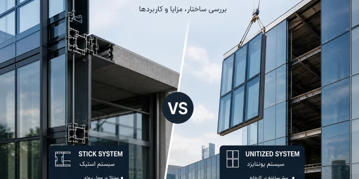 کرتین وال استیک و یونیتایزد چیست؟ بررسی تفاوت‌ها و کاربردها