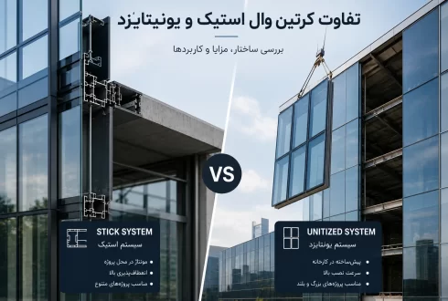 کرتین وال استیک و یونیتایزد چیست؟ بررسی تفاوت‌ها و کاربردها