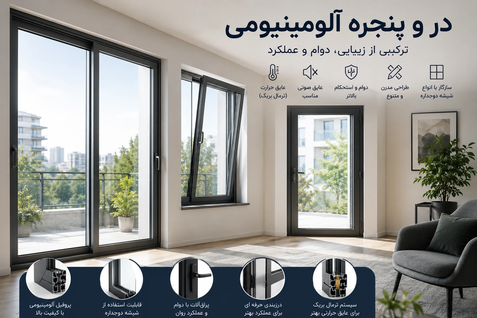 درب و پنجره آلومینیومی چیست؟ بررسی انواع، مزایا و نکات مهم انتخاب
